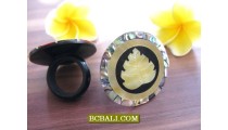 abalone seashells golden hand carving rings 